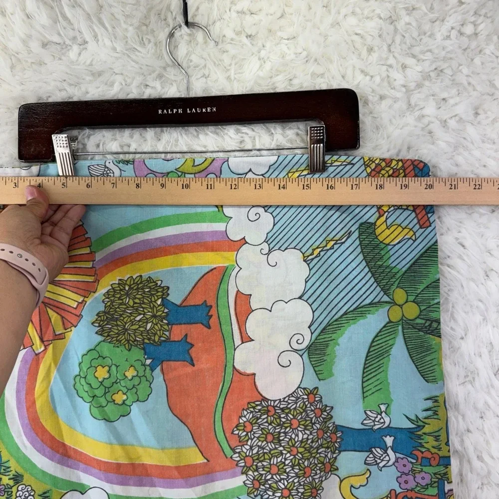 Sears Vintage Noahs‎ Ark Pillowcase Standard Multi Rainbow Psychedelic Retro 70s